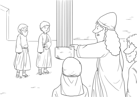 Acts 4 21 Peter And John Preach Coloring Page